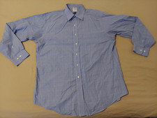 Mens Brooks Brothers Dress Shirt 17 34 35 Blue Button Cotton