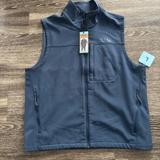 Eddie Bauer Soft Shell Vest Men Size L  Blue Full Zip Sleeveless Casual NWT