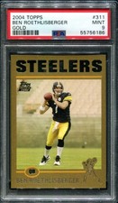 2004 Ben Roethlisberger  Pittsburgh Steelers Gold Rookie RC /499 PSA 9 🔥