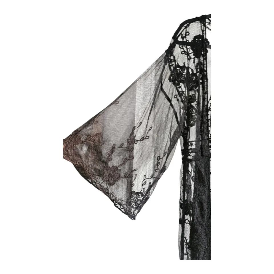 Cárdigan abierto kimono plumero negro talla única Lauren Conrad nuevo con etiquetas Foto 3 de 4