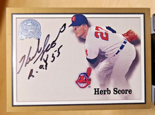Herb Score 2000 Fleer Greats of the Game AUTO ROY 55 ERROR INSCRIPTION SSP