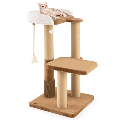 44'' Cat Tree for Indoor w/Plush Padded Perch Scratching Posts Jumping Platform