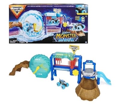 Monster Jam, Megalodon Monster Wash, Includes Color-Changing Truck, Interactive