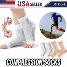 3 Pairs Ankle Compression Socks for Men Women Toeless Open Toe Compression Socks
