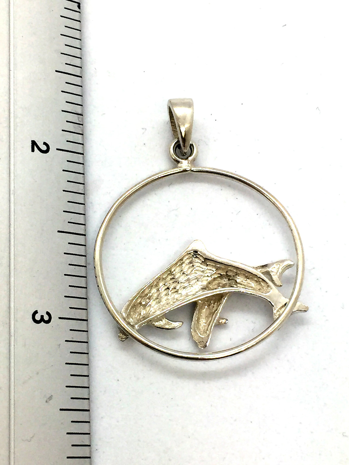 Solid Sterling Silver Twin Jumping Dolphin Pendant - image 4