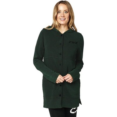 Fox Racing Womens Risktaker Casual Zip Up Fleece Hoodie - Emerald - Small
