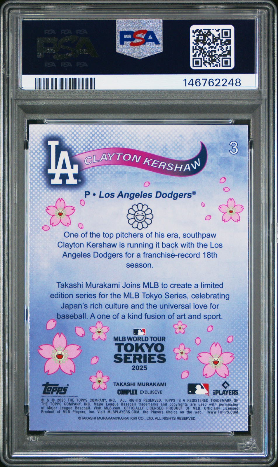 PSA 9 - CLAYTON KERSHAW #3 - 2025 TOPPS TAKASHI MURAKAMI x MLB LIMITED view 2