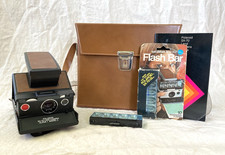 VTG Polaroid Alpha 1 Model 2 SX-70 Land Camera w/ case and flash bar - Untested