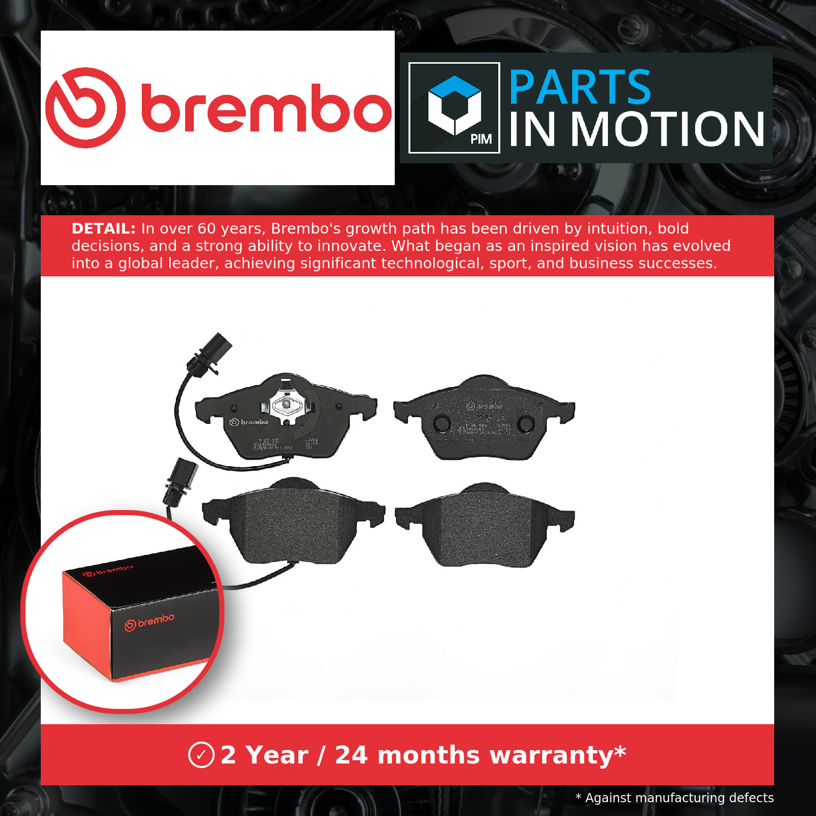 Brake Pads Set fits VW PASSAT 3B3, 3B6 2.0D Front 03 to 05 Brembo 3BD698151 New - Image 30