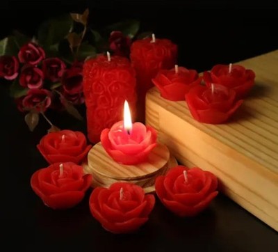 Handcrafted Red Rose Scented Candles for Romantic Decor and Gifting