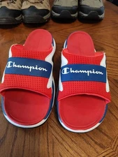 Champion Slides Sandals - Red and Blue - Men's Size 12 M - 46 EU