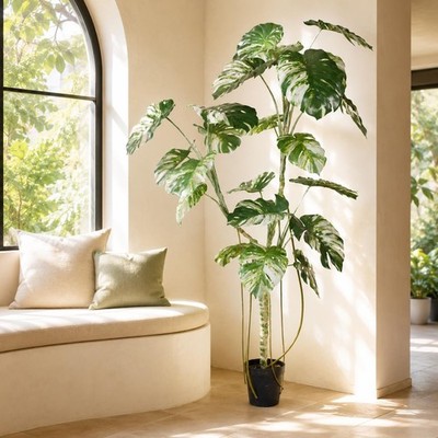 Künstlicher bunter Monstera Baum 210 cm grün realistisch Faux Indoor Home