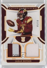 2022 National Treasures Rookie Dual Materials Holo Gold 5/10 Jahan Dotson 8d9