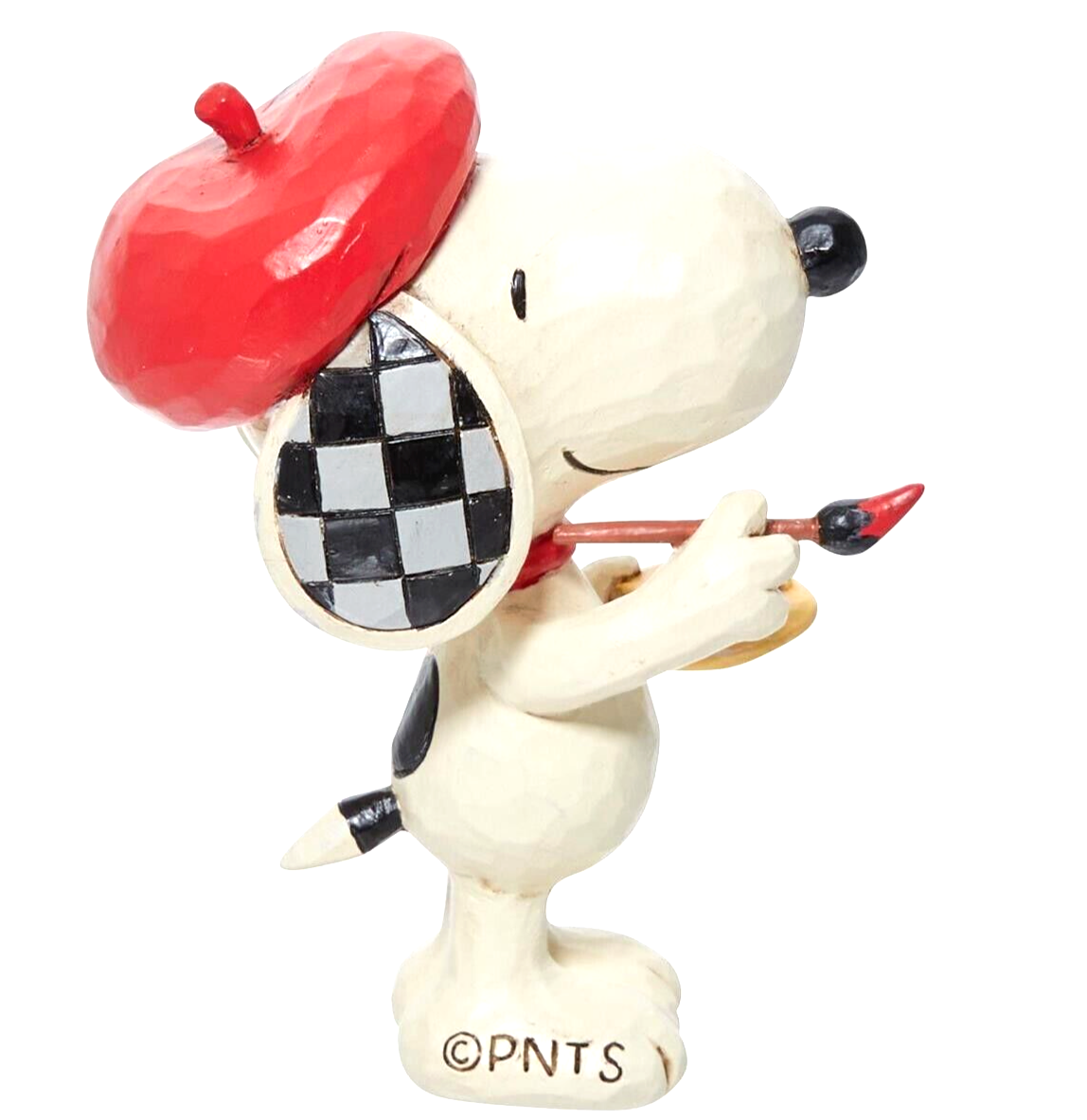 * New JIM SHORE PEANUTS Snoopy Figurine ARTIST DOG Painting Patchwork Red Hat