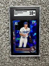 SGC 10! 2022 1st Bowman Chrome Draft Sapphire Edition - Sean McLain (RC) Dodgers