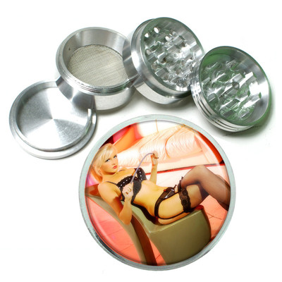 Bad Girl Pin Up D23 Aluminum Herb Grinder 2.5'' 63mm 4 Piece 