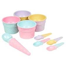 Ice Cream Bowls with Spoons Scoop 9 Piece Serving Set Dessert Cups Party Dishes