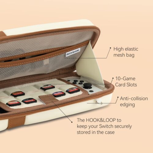 Custodia da trasporto vintage GeekShare per Nintendo Switch/Switch OLED con cinturino acrilico - Foto 2 di 13