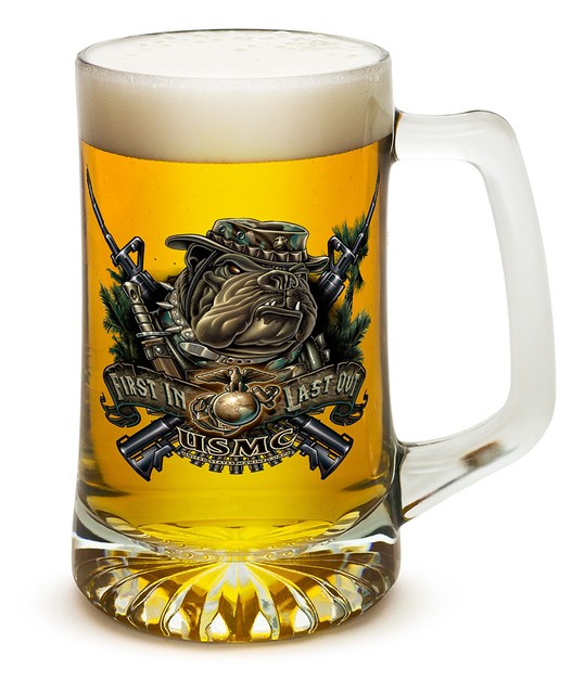 usmc beer mug