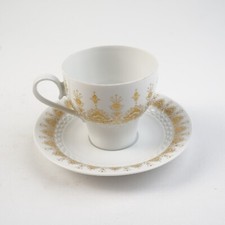 Tirschenreuth Kaffeetasse mit Untertasse Porzellan Melodie Cantilene Goldrand