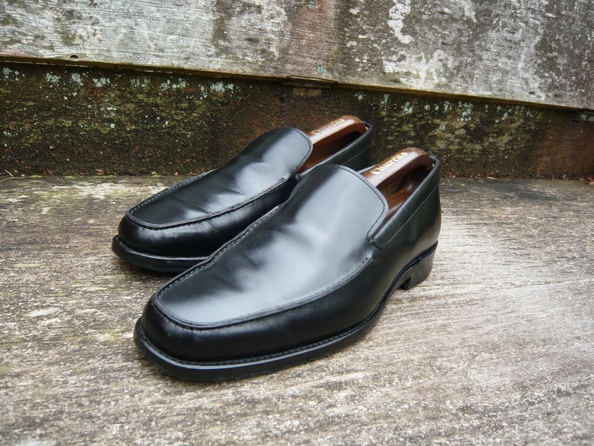 JOSEPH CHEANEY LOAFERS SHOES BLACK LEATHER UK7 MENS TRAVIS