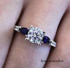 2.71CT Round Lab-Created Diamond 14K White Gold Over Engagement Wedding Ring