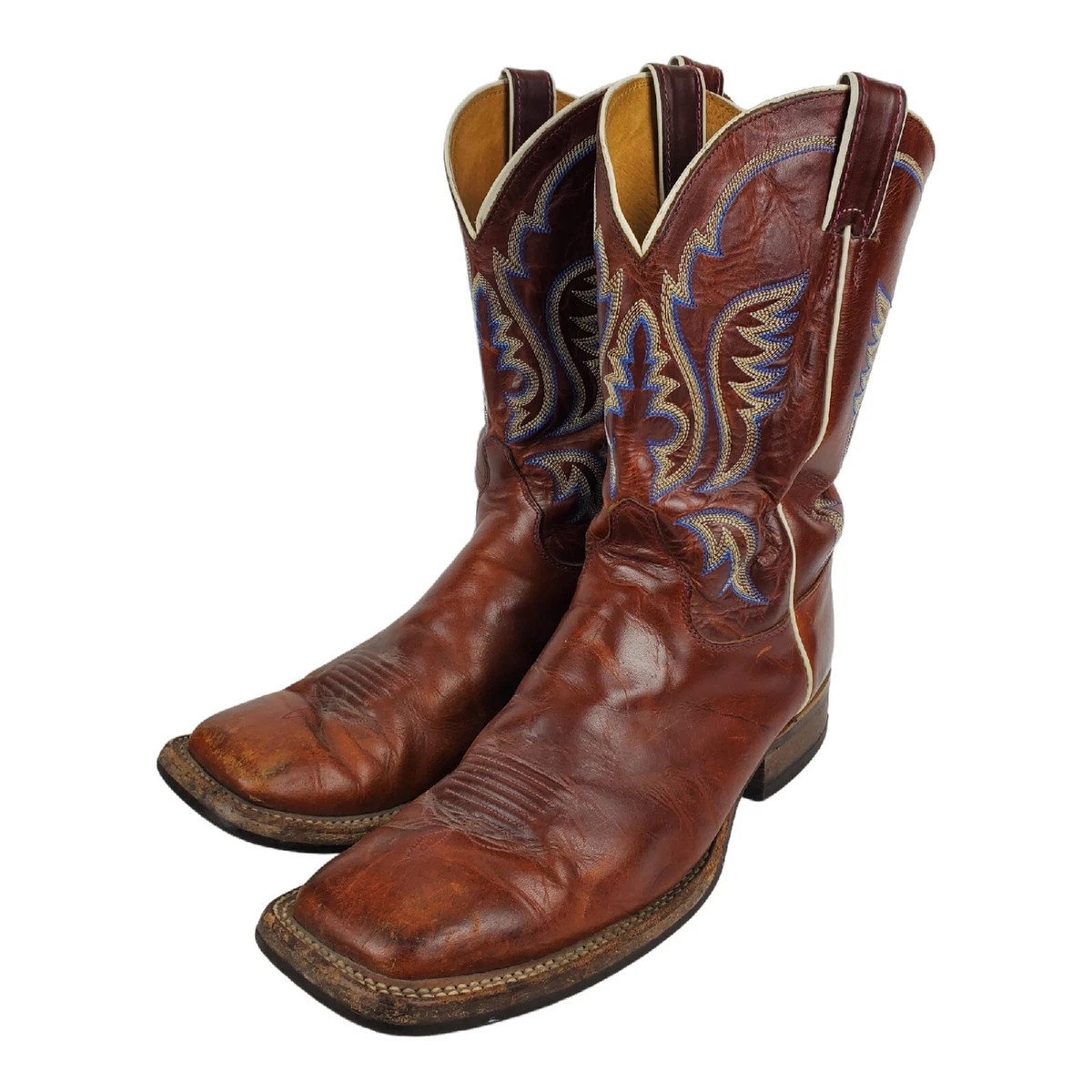 JUSTIN Boots Mens Size 10 Brown Western Cowboy Leather Rodeo