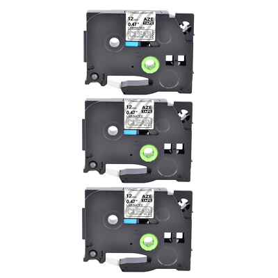 3PK Compatible TZ-135 TZe-135 White on Clear Label Tape for Brother PT1810 0.47''