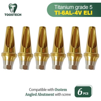 6pcs Regular Mini Angled Abutment fits Osstem Hiossen Ø4.5/5.0mm 17° Angulated