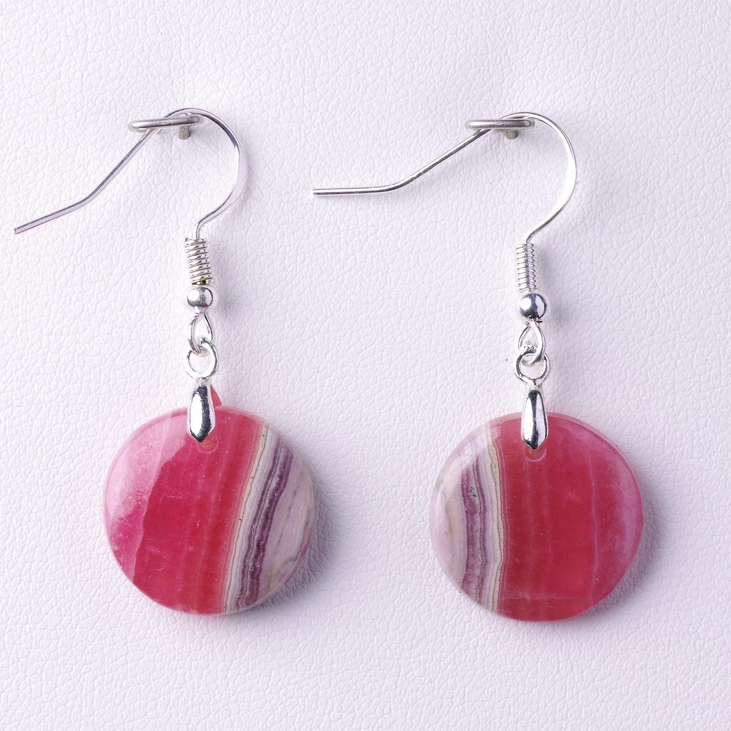 Boucles d'oreilles rhodochrosite 33,64 ct au design pendant de référence A24-302