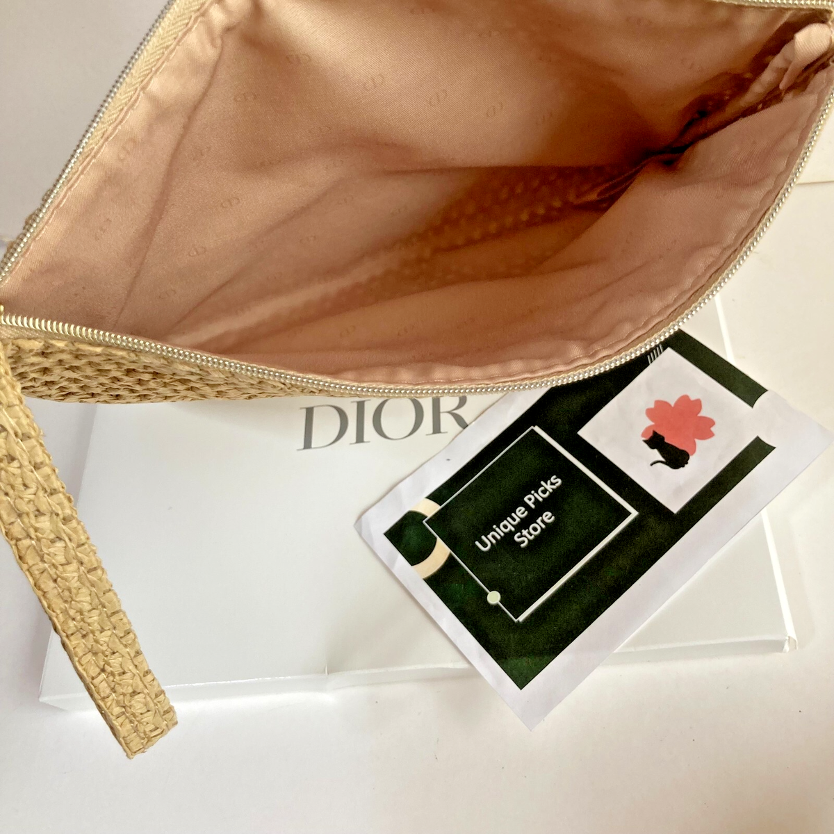 Christian Dior Pouch bag 2025 Original Limited Summer Rattan Beige