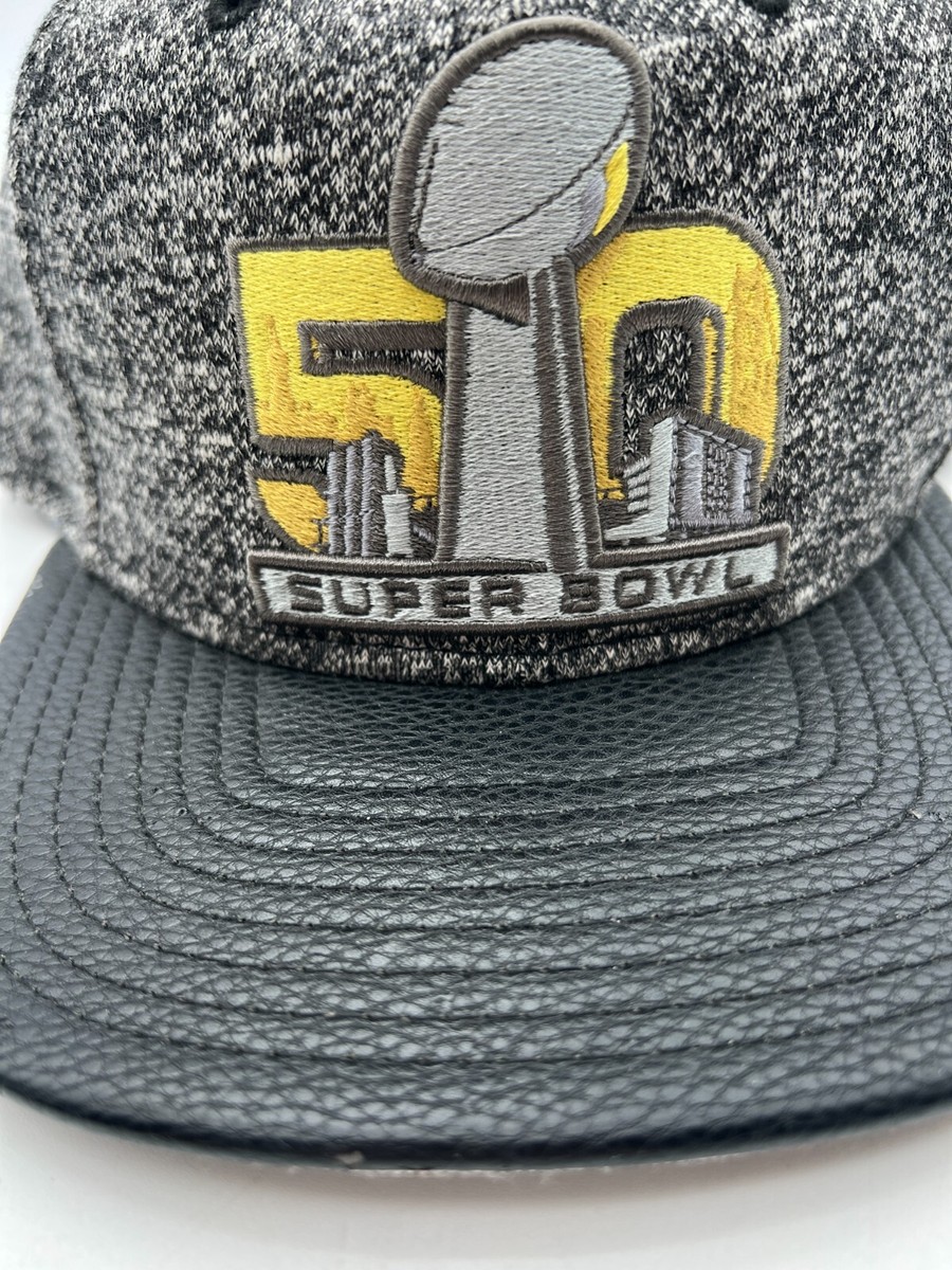 【激レア！未使用品】NEW ERA Super Bowl 50周年記念CAP New Era Super Bowl 50 Trophy Hat Snapback Cap Leather Bill Knit