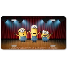 Minions Inspired Art on Stage w/ Lights FLAT Aluminum Novelty License Tag Plate