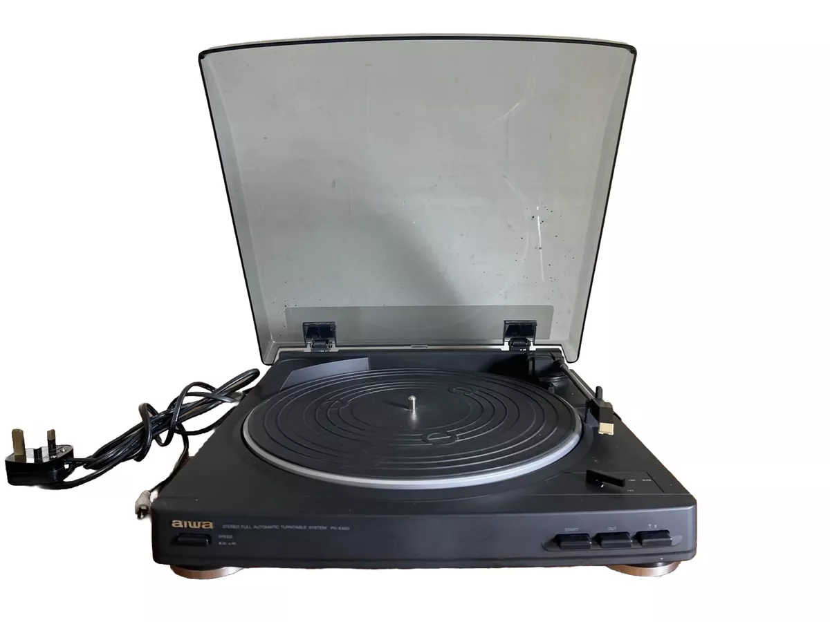 Reparacion de Tocadiscos y Wincofon - EN VENTA : TOCADISCOS AIWA PX-E850  Stereo Full automatic con pre-amplificador Phono - Line 220 volts coneccion  Rca 33/45 RPM tapa de acrilico sin rayas capsula