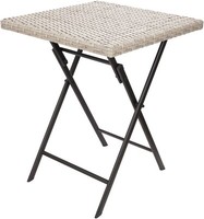 Balkontisch Klappbar Klapptisch Gartentisch Bistrotisch 60X60 Cm Rattan Beige
