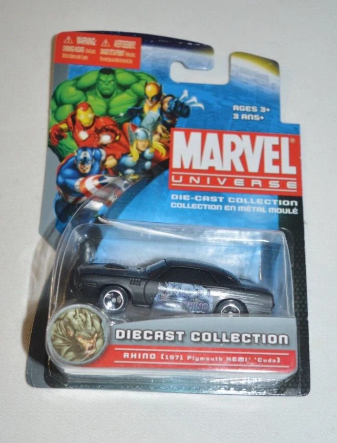 2011 MAISTO MARVEL UNIVERSE - RHINO ( 1971 PLYMOUTH HEMI CUDA ) BLACK - Изображение 3 из 4