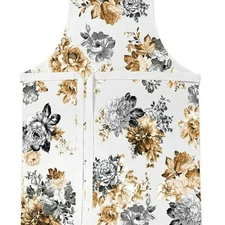 Michel Design Works Gardenia Flowers Chef's Cotton Apron Sepia Black White