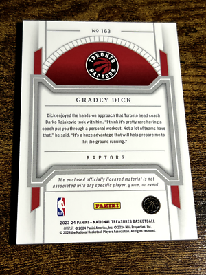 GRADEY DICK 2023-24 Panini National Treasures Rookie Patch RC /49
