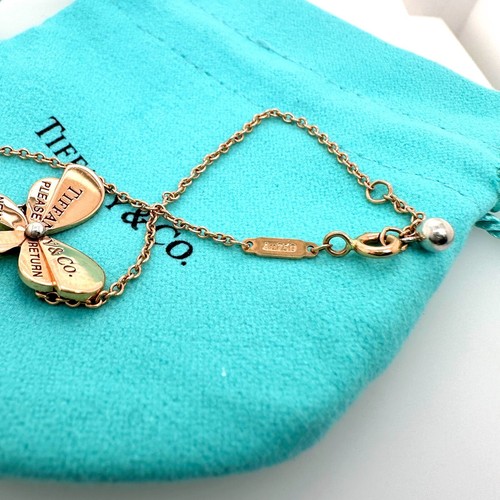 Tiffany & Co LOVE BUGS Butterfly Chain Bracelet 18k Rose Gold & Silver - Picture 8 of 11