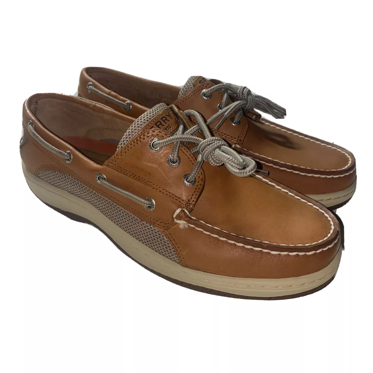 Man s Boat Shoes Sperry Billfish 3 Eye Boat Shoe 10m Beige Brown
