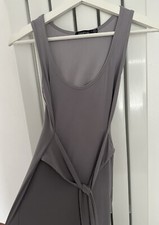 Boohoo Slinky Sexy Tie Waist BODYCON MIDI DRESS 8 In Grey