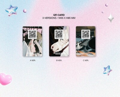 NEWJEANS GET UP 2nd Album WEVERSE 3 Ver SET/3 QR Card+3 Book+30