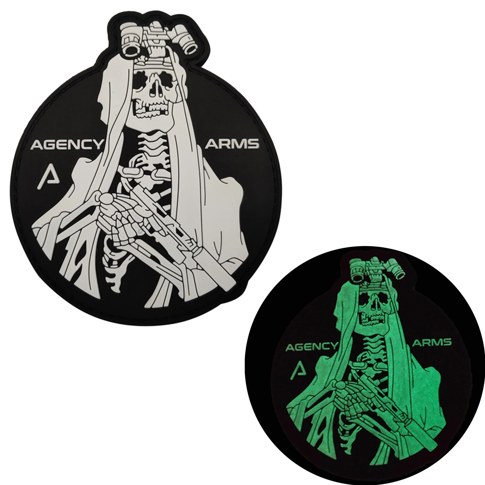 Arms Skeleton Glow In The Dark Pvc Hook And Loop Morale Patc