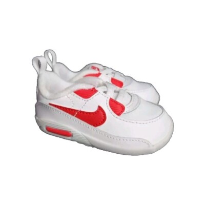 Nike Air Max 90 Crib CB Bootie Shoes Sneakers White Red CI0424