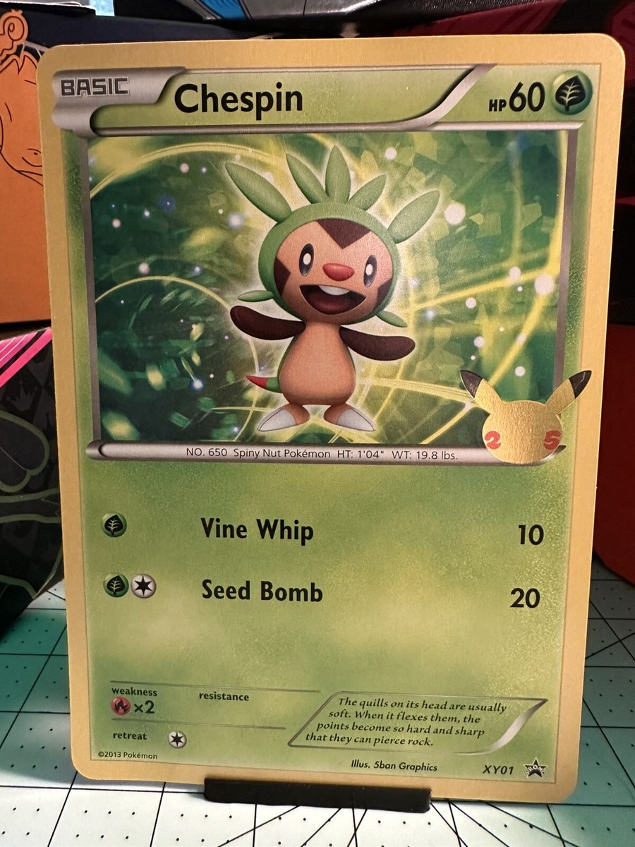 Chespin XY01 - 25th Anniversary - Jumbo Card - NM | eBay
