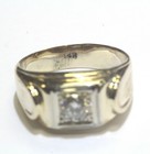 14k yellow gold .55ct SI1 J-K diamond mens solitaire band ring 6.1g gents — photo 4