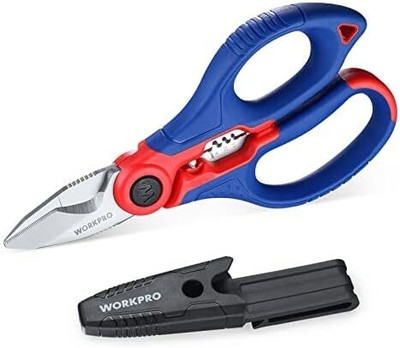 Stainless Electricians Scissors, 6.4'' Professional Electrician Shears with Wire