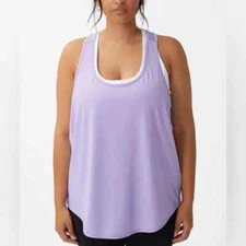 Cotton On Curve Active Training Tank Top Lavender Racerback Size 12 NWT