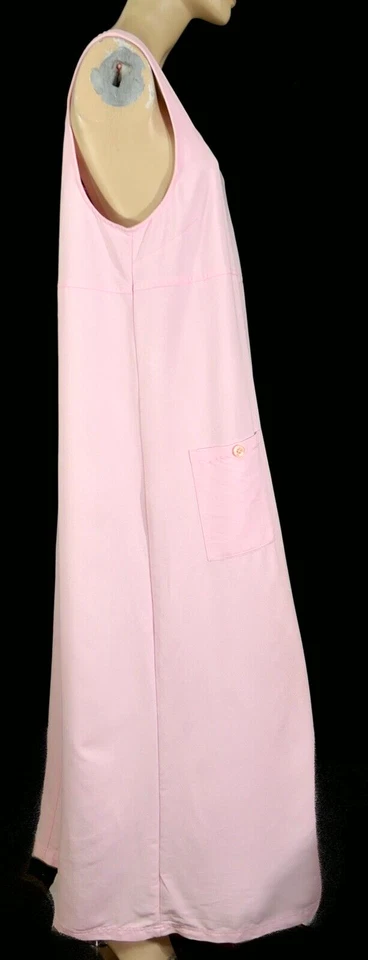 Directives Pink Lyocell Overall Bib Shift Shirt Maxi Dress L - Image 2 of 4