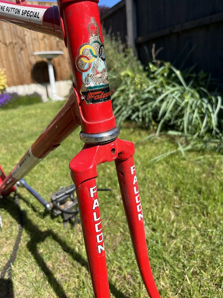 Cuadro de bicicleta clásico Falcon Racing Racer de colección proyecto piezas upcycle Foto 3 de 4